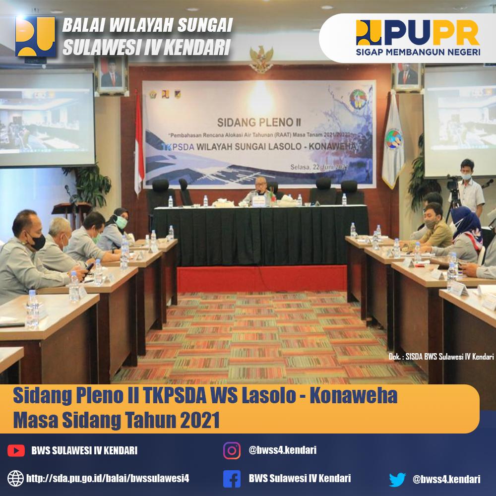 Sidang Pleno II TKPSDA WS Lasolo Konaweha Masa Sidang Tahun 2021